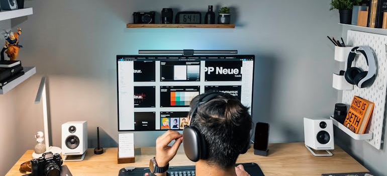 a man in a home office