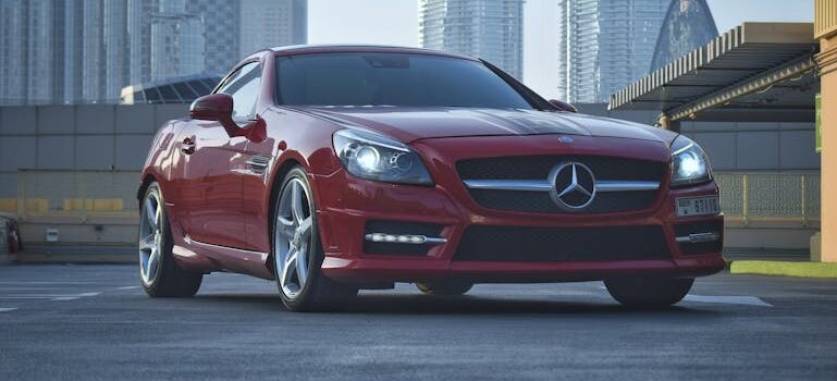 Red Mercedes in Dubai