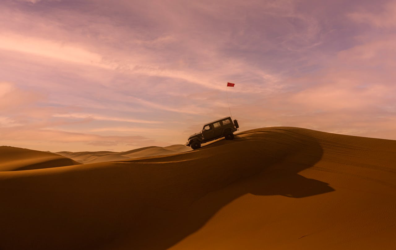 a car in a desert
