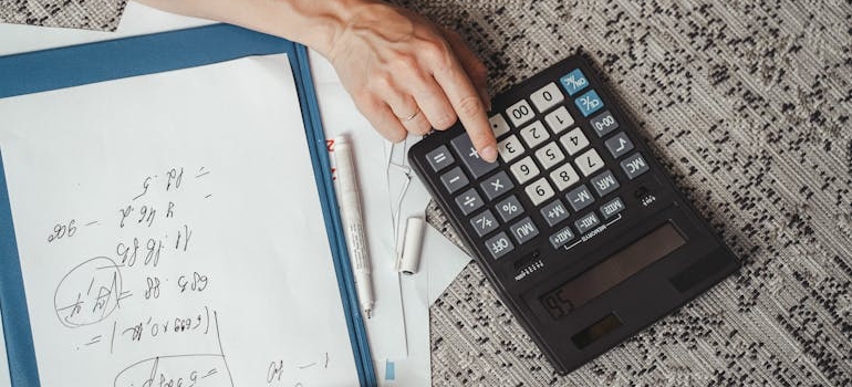 a person calculating