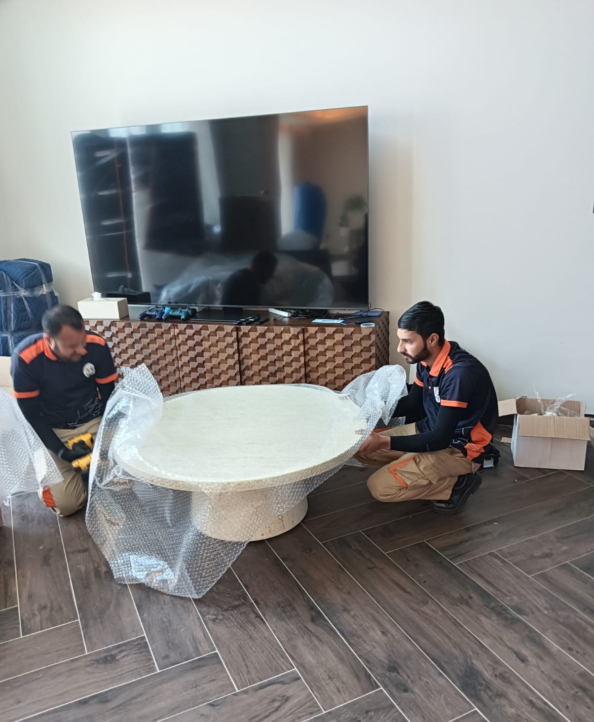GI Movers UAE team handling a residential relocation in Shakhbout City