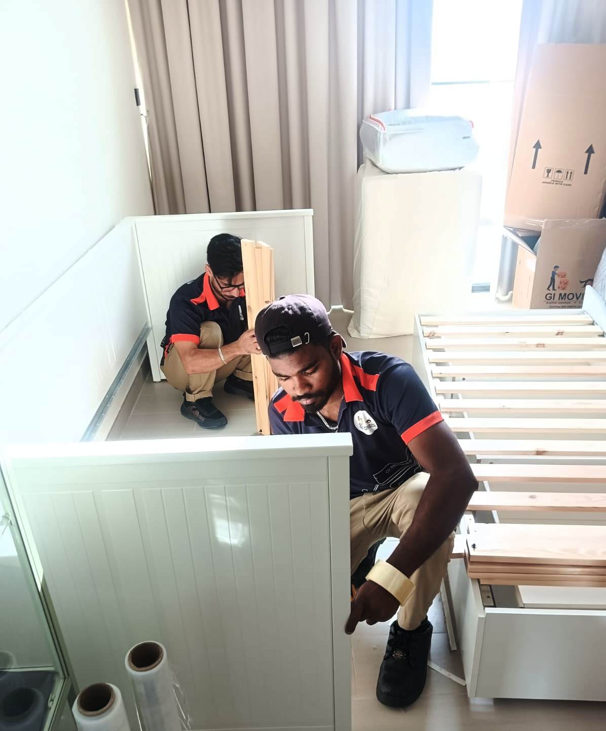 Professional movers handling a villa move in Mirdif Dubai