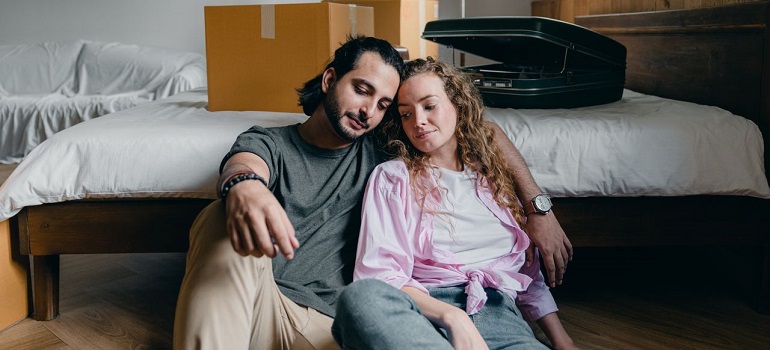 a couple who has managed to unpack after the move to the UAE