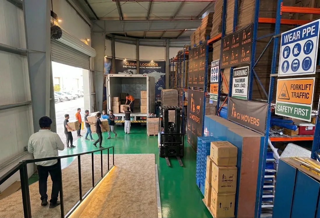 GI Movers crew loading shipments at the warehouse loading bay